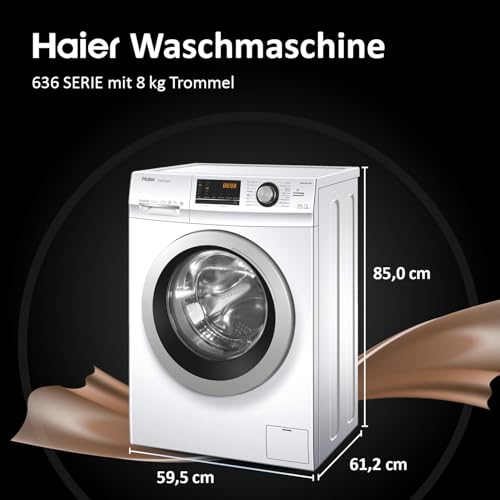 Haier HW80-BP14636N Waschmaschine / 8 kg / A – beste Effizienz / Inverter-Motor / Dampffunktion / Vollwasserschutz / Eco 40-60 Programm - 2