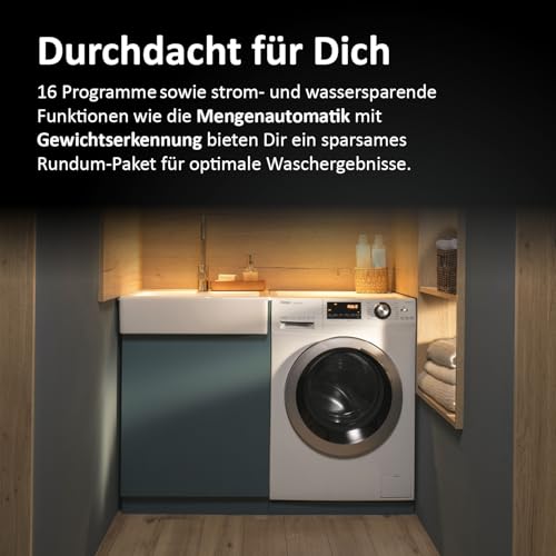 Haier HW80-BP14636N Waschmaschine / 8 kg / A – beste Effizienz / Inverter-Motor / Dampffunktion / Vollwasserschutz / Eco 40-60 Programm - 4