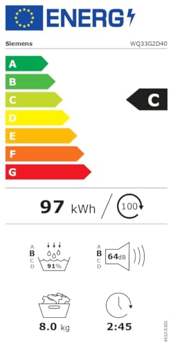 Siemens WQ33G2D40 Wärmepumpentrockner für 8 kg Wäsche, iQ500, A+++, 176 kWh/Jahr, speedPack, autoDry, Outdoor-Programm, Weiß - 15