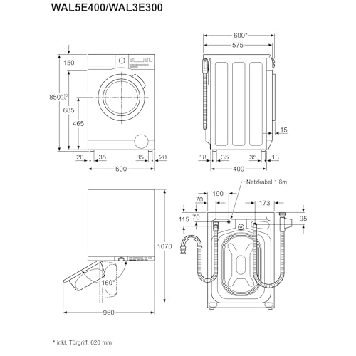 AEG LR7AMZ48UFL Waschmaschine / Serie 7000 mit ProSteam / UniversalDose Schublade / 8,0 kg / Leise / Mengenautomatik / Nachlegefunktion / Kindersicherung / Wasserstopp / 1400 U/min - 13