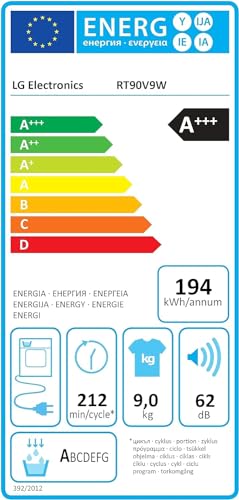 LG RT90V9W Wärmepumpen-Trockner | 9 kg | Energie A+++ | Weiß - 7