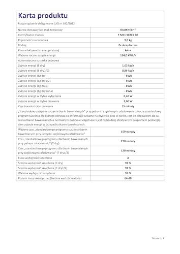 Bauknecht T M11 9X3EY DE Trockner 9 kg/ActiveCare-Technologie/Leichte und schnelle Reinigung dank AutoCleaning-Filter/Bügelleicht-Programm/Wolle-Programm/Knitterschutz/Startzeitvorwahl Weiß - 15