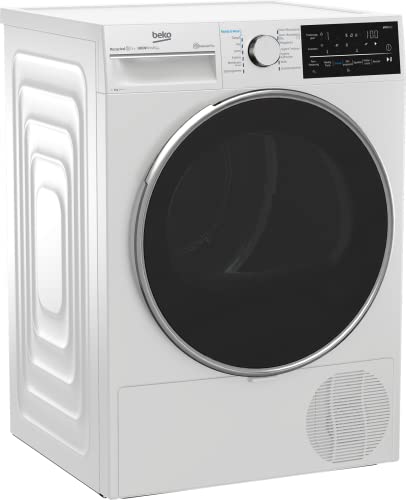 beko b5t62243w waeschetrockner 8 kg frontlader waermepumpentrockner allergikergeeignet 14 programme ironfinish digitales display bluetooth wifi weiss