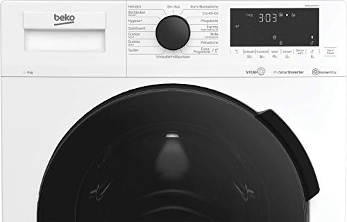 Beko WMC91464ST1 b300 Waschvollautomat, Waschmaschine, 9 kg, Bluetooth, ProSmart Inverter Motor, Dampffunktion, Pet Hair Removal, Watersafe+, Weiß - 3