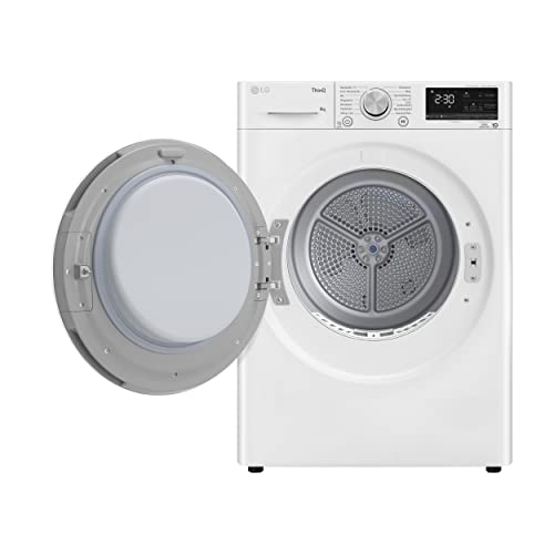 LG V3R08T, Trockner A+++, 8 kg, Wärmepumpentrockner mit Dual Inverter Wärmepumpentechnologie und Allergy Care Programm, Sensor Dry, Trockner mit Smart ThinQ-Technologie, 66 x 60 x 85 cm, Weiß - 2