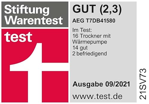 AEG T7DB41580 Wärmepumpentrockner / A++ / 8,0 kg / SensiDry - schonend und energiesparend / Mengenautomatik / Knitterschutz / Kindersicherung / Schontrommel / Startzeitvorwahl - 9
