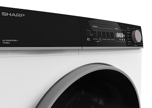 Sharp KD-ROHB7GWA++-DEWärmepumpentrockner / A++ / 7 kg / 15 Programme inkl. 20 min Kurzprogramm / BubbleDrum-Schontrolmmel mit LED-Trommelbeleuchtung / Ablaufschlauch / Weiß - 5
