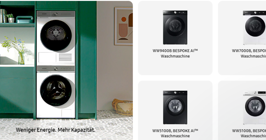 Innovative und Umweltfreundliche Wäschepflege: Die Neue Generation der Samsung Bespoke AI™ Waschmaschinen 1 BESPOKE AI™ Waschmaschinen
