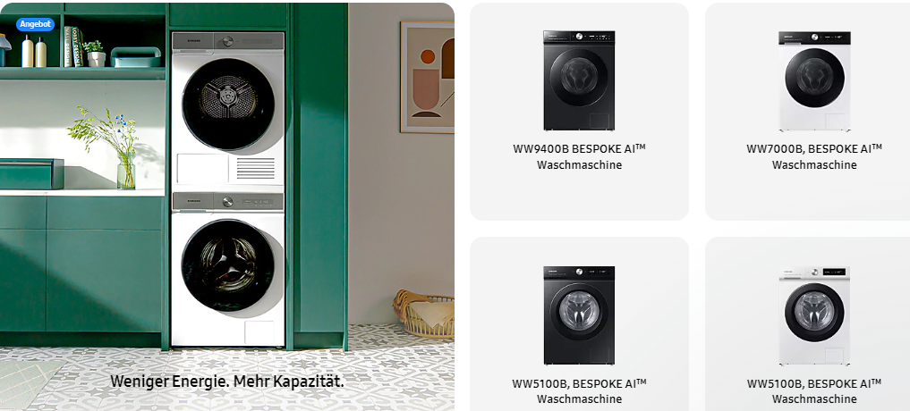 Innovative und Umweltfreundliche Wäschepflege: Die Neue Generation der Samsung Bespoke AI™ Waschmaschinen 1 BESPOKE AI™ Waschmaschinen
